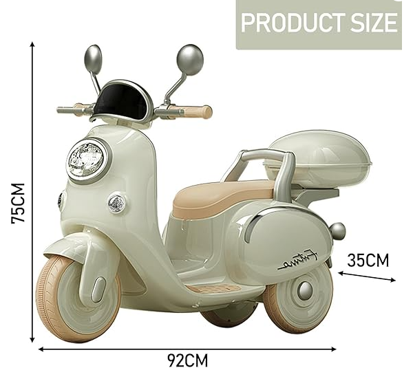 Kids Electric Motorbike,6V Powered Ride Motorcycle with Training Wheels 2-6 Years Boys &  Girls