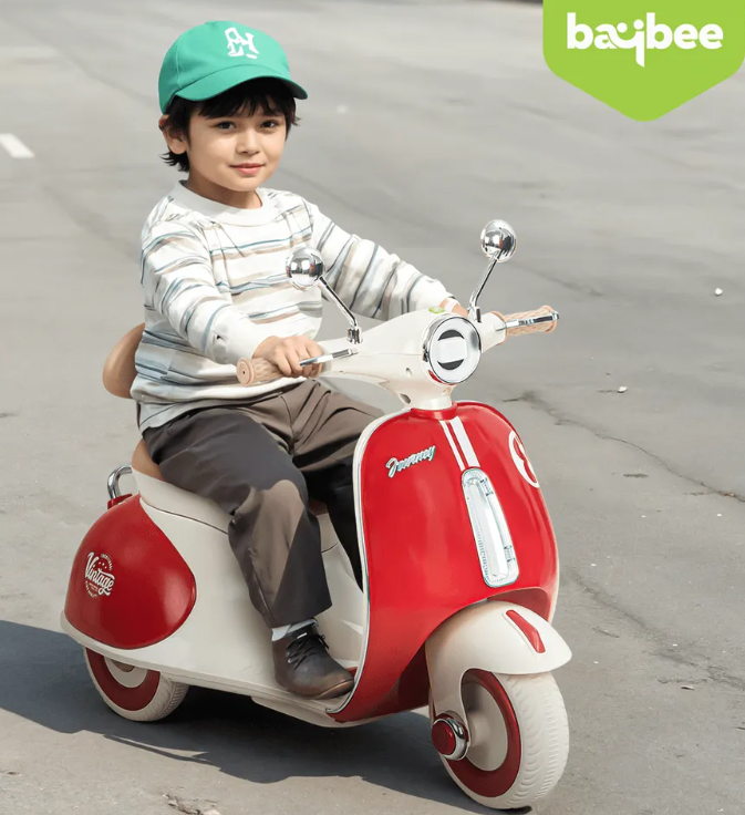 Vintage Vespa Electric Scooty with Light & Music Age 1-3 years