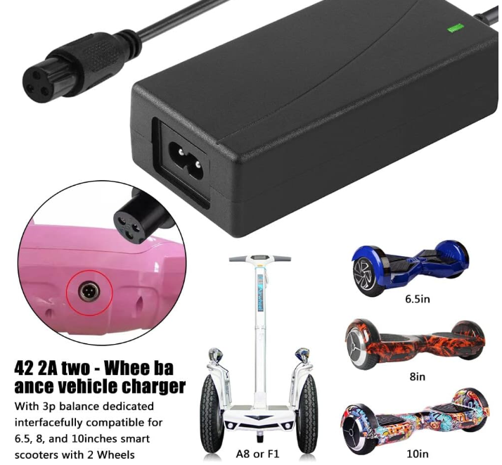 Hoverboard Charger Electric Scooter Charger, 42V 2A
