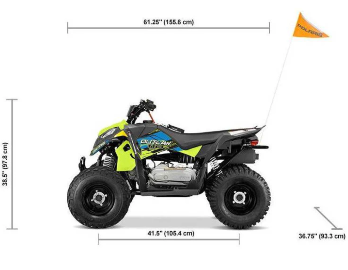 Polaris OUTLAW 110 EFI Off-Road 2023, Automatic,Youths Gas ATV Age 10+ Colour Lime