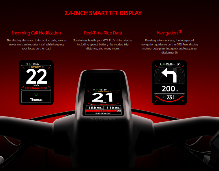 Segway Ninebot GT3 Super scooter 50kmh max speed 80km Range 2400W max power