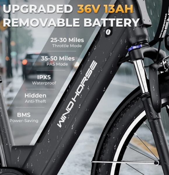 2025 New Windhorse F2 Urban Commuter E Bike 36V 13Ah 350W