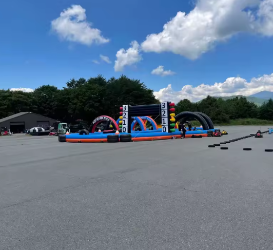 Commercial Inflatable Go-Kart Race Track Safety Fence