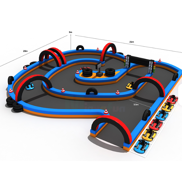 Commercial Inflatable Go-Kart Race Track Safety Fence