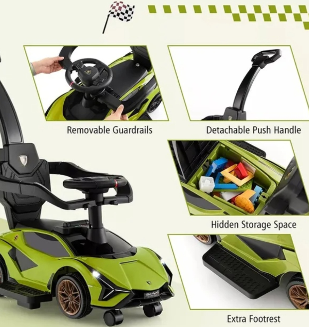 Lamborghini 3-in-1 Ride-On Push Car (Age 1–5 Years)