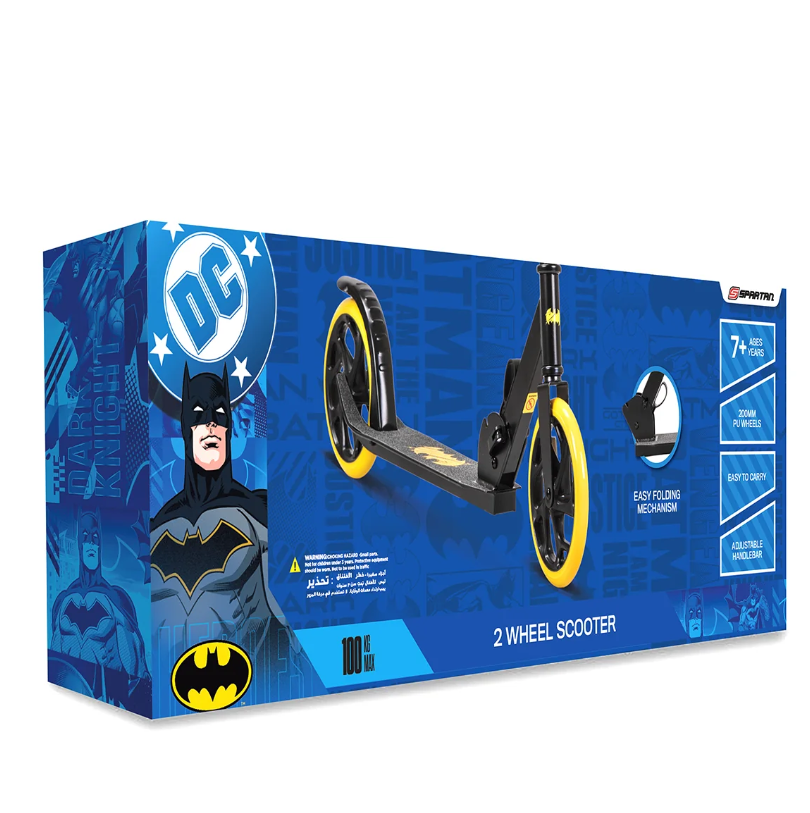 Spartan Batman Folding Scooter 200mm – Dark Knight Speed & Style Kids Age 7-12