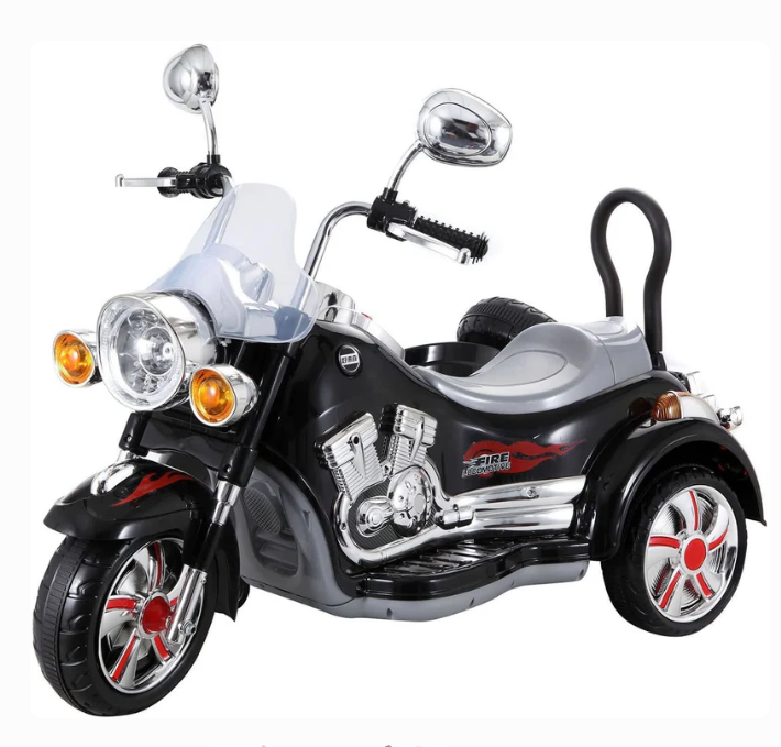 Luxury electric 3-Wheel Ride-On Sidecar Bike Age 4-7