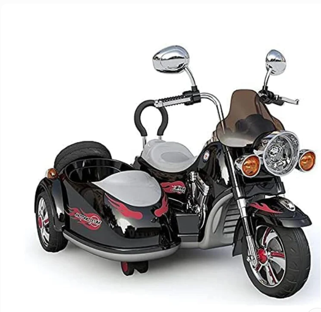 Luxury electric 3-Wheel Ride-On Sidecar Bike Age 4-7