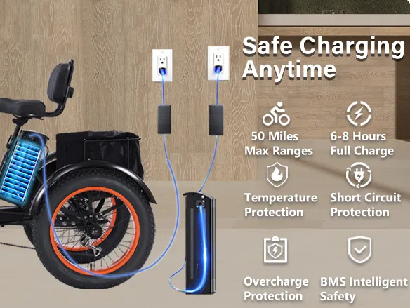 Kugoo Adults Electric Trike 48V 15Ah 750W