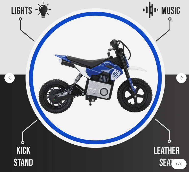 VLR Kids Electric Dirt Bike-SM09 Age 5-9