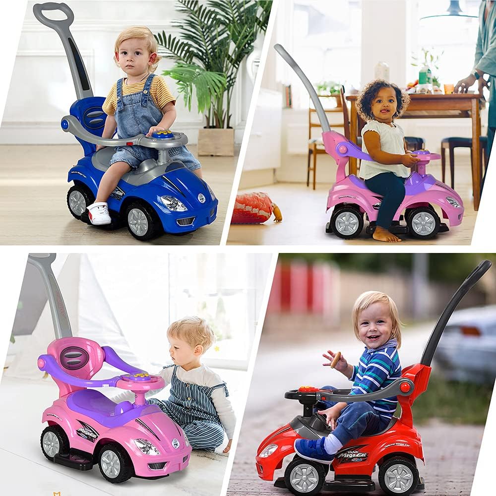 Baby Push Cars for Toddlers, 3 in 1 Ride on Push Car Age 1-3