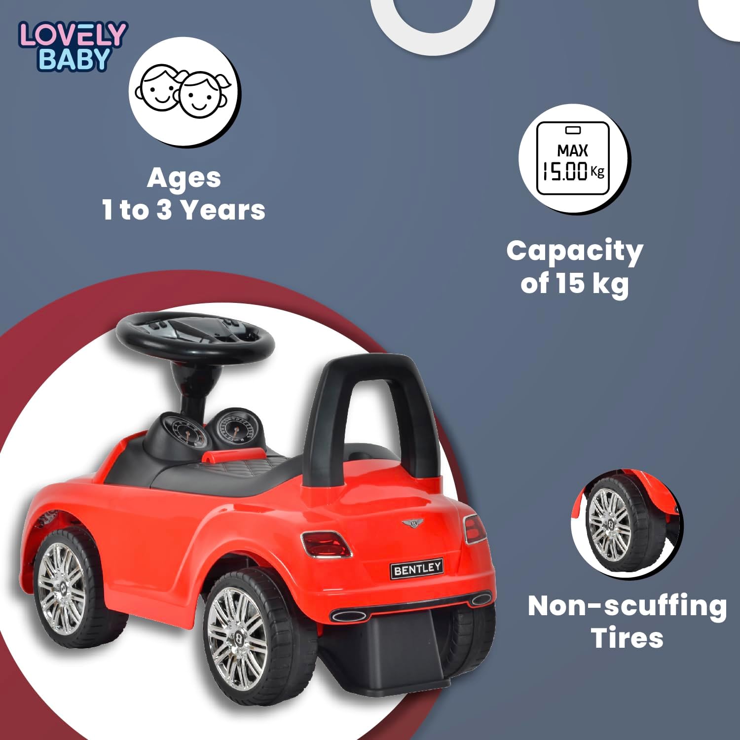Cute Baby Bentley Continental GT Speed Push Car Age 2-4