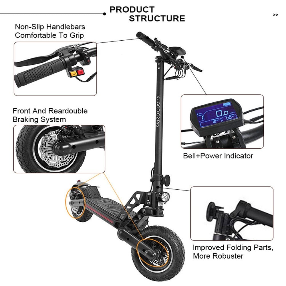KUGOO G2 PRO Electric Scooter 48V 13Ah 1000W Powerful Off Road 2024