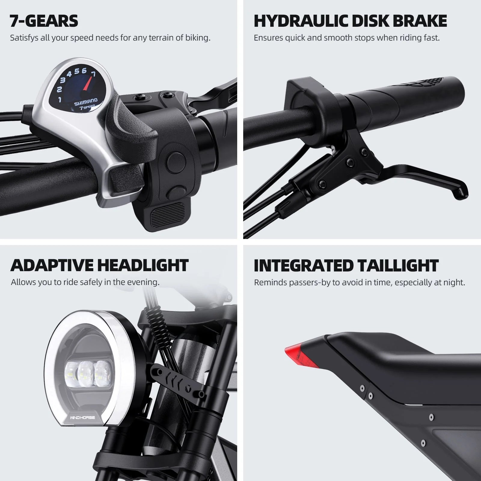 WindHorse D3 Fat Tyre All Terrain Electric Bike 48V 18Ah 1000W