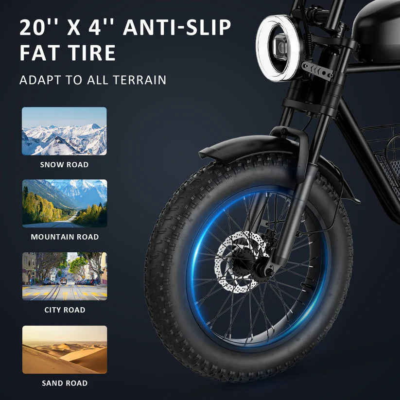 Windhorse D5 Electric Bike 48V 21Ah 1000W Fat Tyre 70Km Range