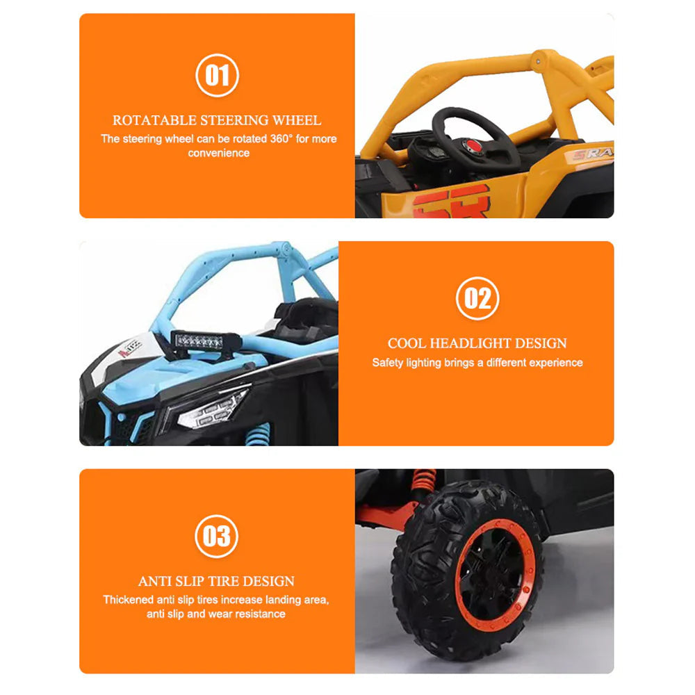 kids cross country vehicle ride on children's remote control car 4Wheel Drive toy Age 2 up