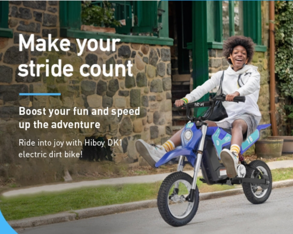 Hiboy DK1 Kids Electric Dirt Bike, 300W Off-Road Age 3-10