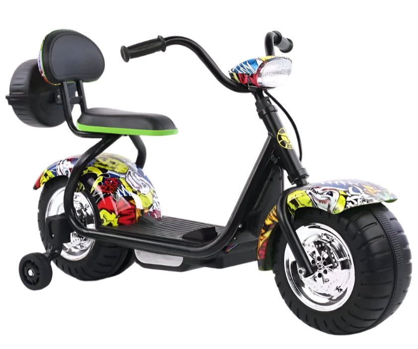 Kids Harley E scooter With Auxillary wheels Age 2-6 Years