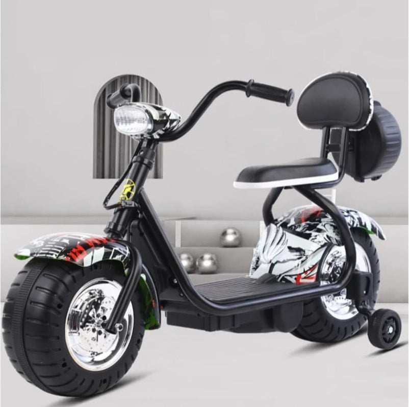 Kids Harley E scooter With Auxillary wheels Age 2-6 Years