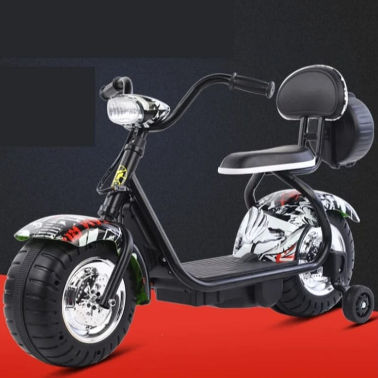 Kids Harley E scooter With Auxillary wheels Age 2-6 Years
