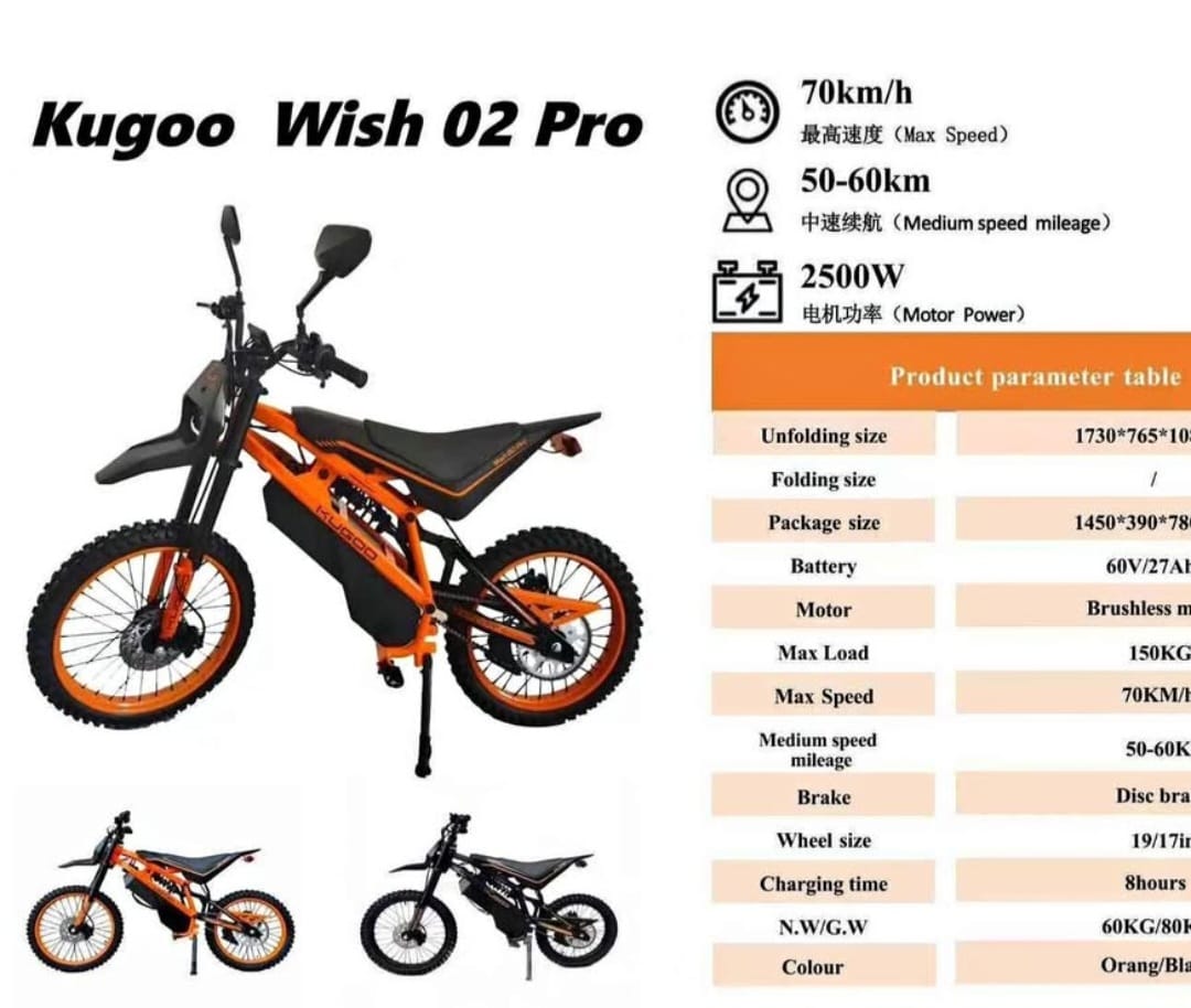 Kugoo Wish 02 Pro 2500W Electric Off-Road Bike