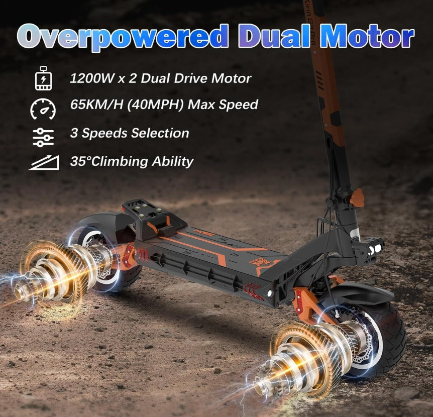 KuKirin G3 Pro Electric Scooter 2025 Version 52V 23Ah 1200W Dual