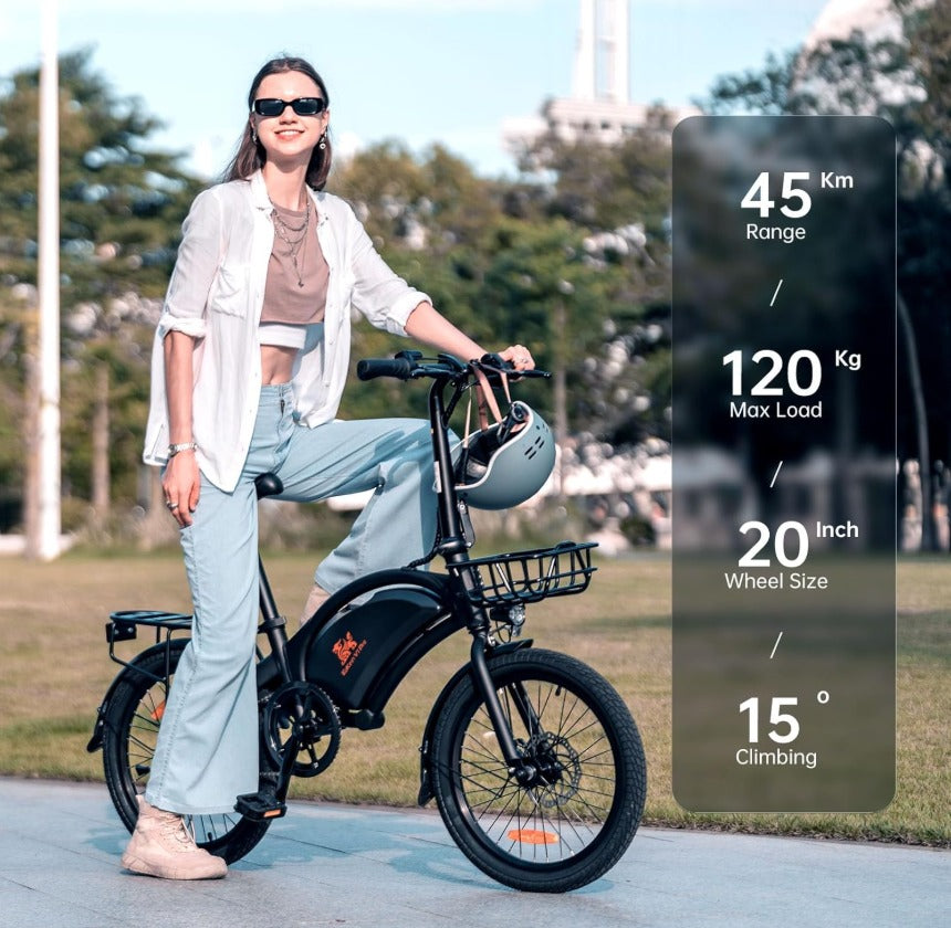 kugoo Kirin V1 Pro Electric bike 48v 25Ah 400W with Child carrying Rack & front Basket