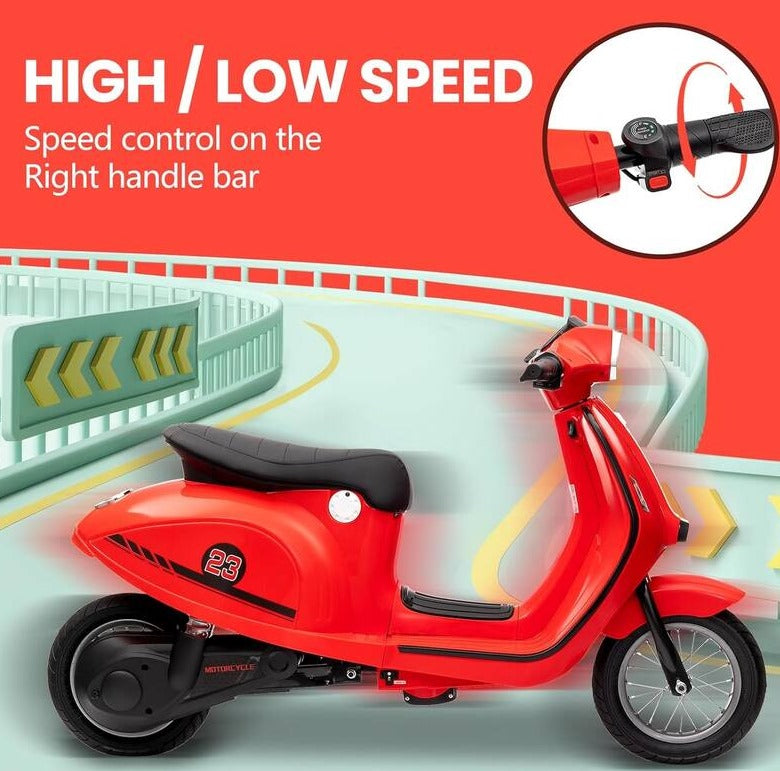 Kids Rideon 24V Vespa Bike XXL Electric Scooty 350W Age 5-10