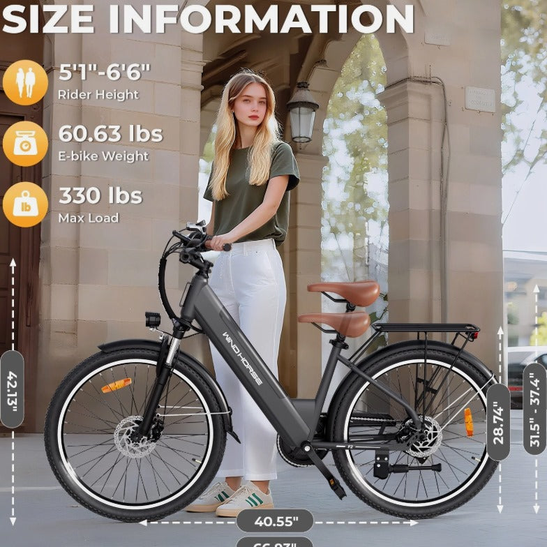 2025 New Windhorse F2 Urban Commuter E Bike 36V 13Ah 350W