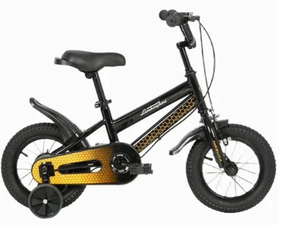Lamborghini Kids Bicycle 12 Inch Black/Yellow Age 5-8